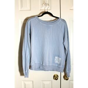 Hot Cotton by Marc Ware Blue Crew Neck Tee with Mesh Panels sz M